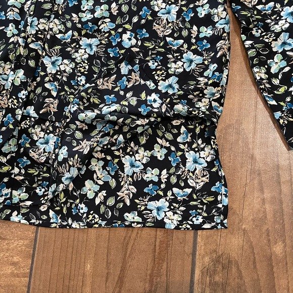 J. Jill Floral Sheer Layered Long Sleeve Button Down Shirt Women's SZ Small - Picture 5 of 10